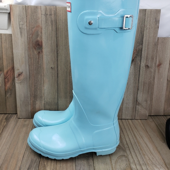 Hunter Shoes - Women's Hunter Boots Size 9 Original Gloss High Blue Rain Boots